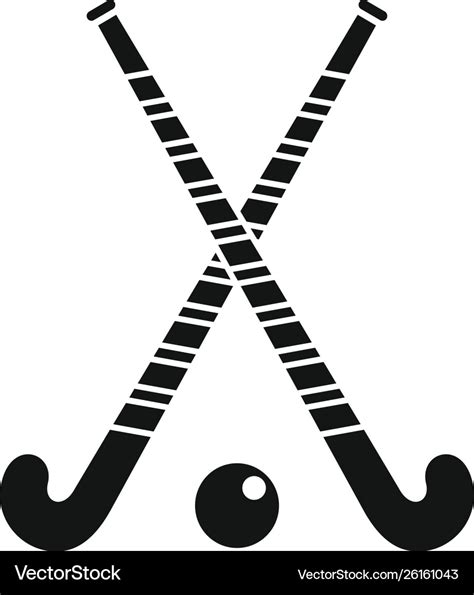 Field hockey crossed sticks icon simple style Vector Image