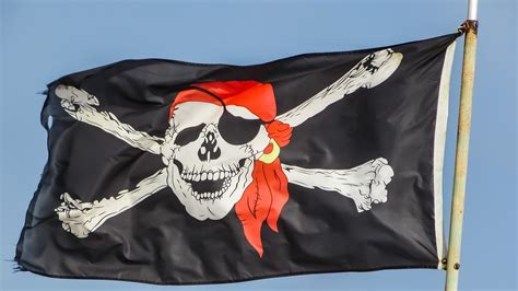 Skeleton Flag Symbol Pirates Skull Pirate Ship-11 Inch By 17 Inch Laminated Poster With Bright ...