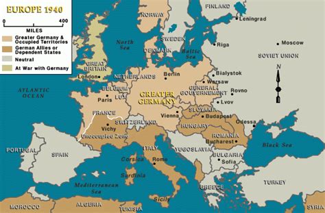 Map Of Europe 1940s - Alvera Marcille