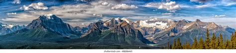 Canada Rocky Mountains Panorama On Cloudy Stock Photo 488086465 | Shutterstock