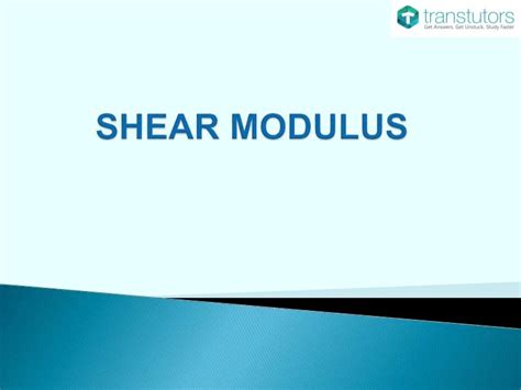 Shear Modulus | Mechanical Engineering