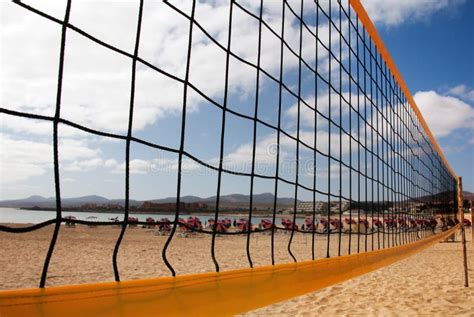 Beach Volleyball Net and Beach Stock Photo - Image of play, activity: 13146928