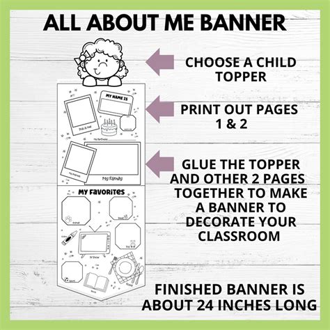 All About Me Preschool Printable Poster Banner, All About Me Unit ...