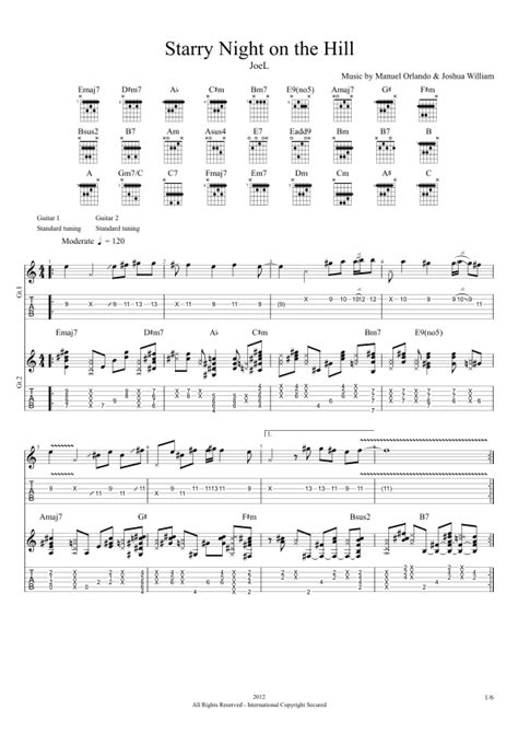 Starry Night on the Hill Sheet Music | JoeL | Guitar Tab