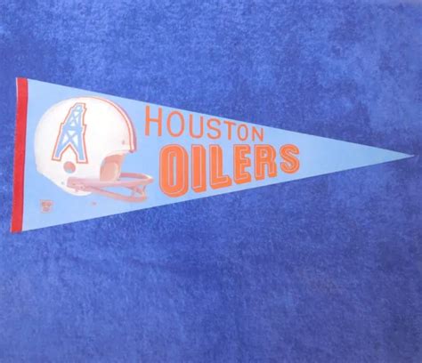 VINTAGE 1970S HOUSTON OILERS NFL 3D Helmet Logo 30 X 12 Full Size Pennant Banner $22.88 - PicClick