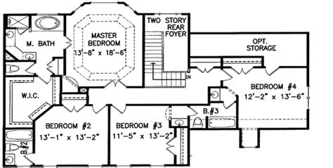 Plan 15718GE: Classic Center Hall Home Plan | Colonial style house plans, Bedroom floor plans ...