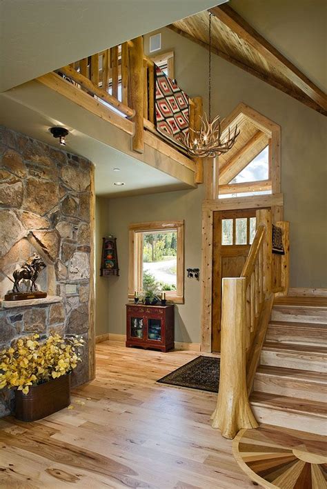 Foyer of Lakota Lodge - Hybrid - love the log and drywall mix | Log ...