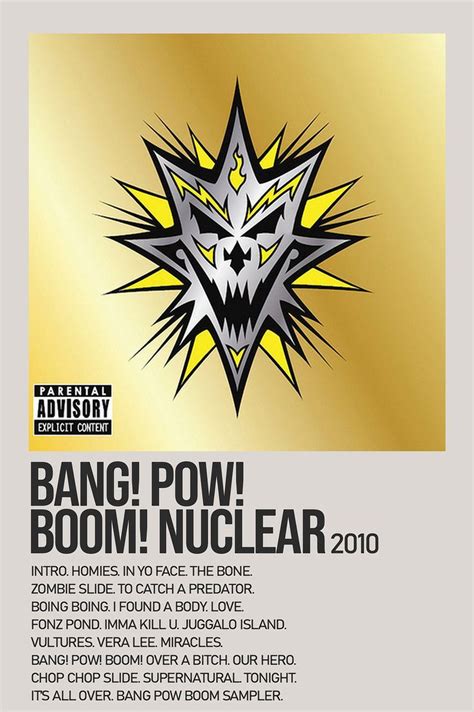 Bang! Pow! Boom! Nuclear By Insane Clown Posse Minimalist Album Polaroid Poster | Insane clown ...