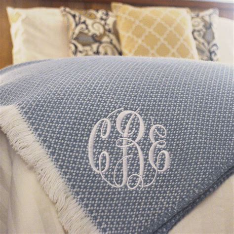 Monogrammed Woven Throw Blanket - Marleylilly