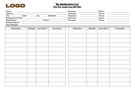 Medication Card Template - Professional Sample Template | Medication ...