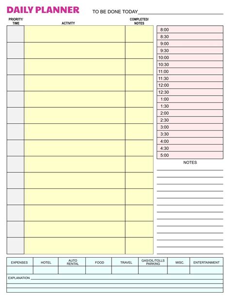 Best Images Of Day Planner Printable Printable Daily Planner With | The ...