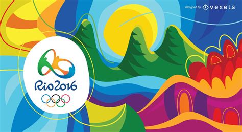 Colorful Abstract Olympics Rio 2016 Background Vector Download