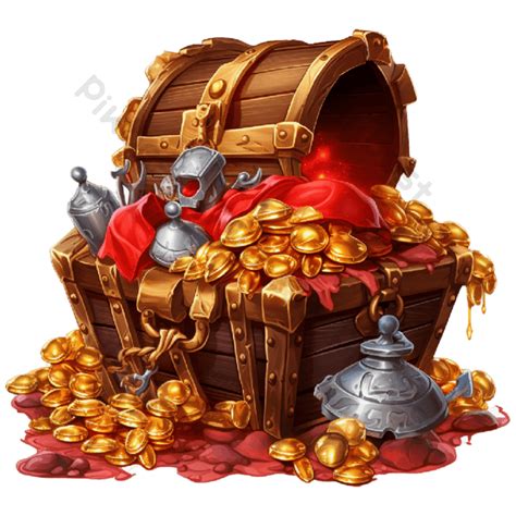 Chest Full Of Treasures And Bag Silver Coins PNG Images | PSD Free ...