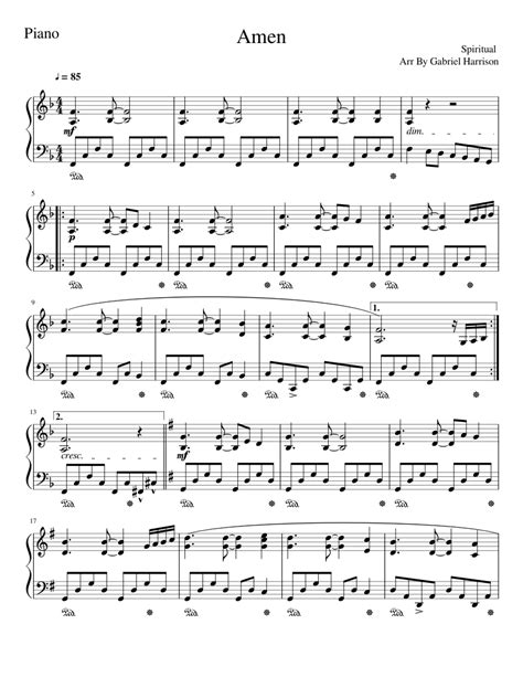 Amen Sheet music for Piano (Solo) | Musescore.com