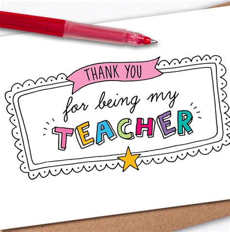 Thank You Teacher Card By Eskimo Kiss Designs | notonthehighstreet.com