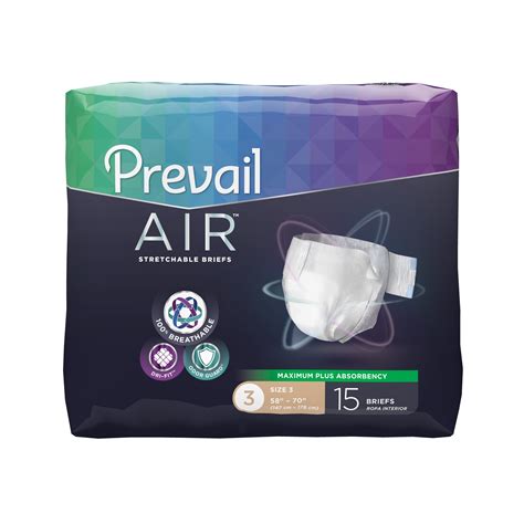 Prevail Air Maximum Plus Absorbency Stretchable Incontinence Briefs ...