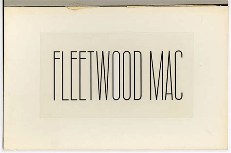 Lot Detail - Fleetwood Mac Original Logo Artwork from the Collection of ...