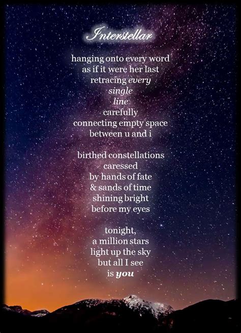 Love Poems : Interstellar : DU Poetry