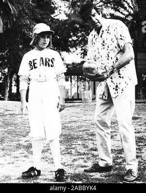 THE BAD NEWS BEARS, from left, Walter Matthau, Tatum O'Neal, on-set ...