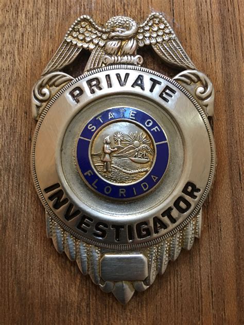 Rare Florida Private investigators badge, 35 years old, they don't make these badges with the ...