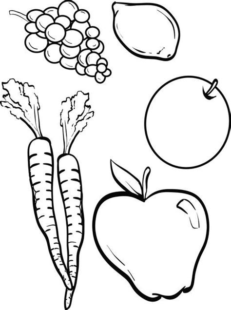 Fruits and Vegetables Coloring Page | Vegetable coloring pages, Fruit ...