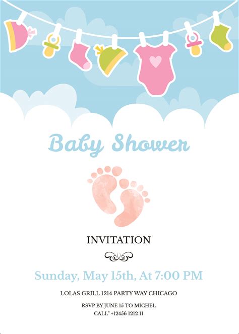 24 Free Editable Baby Shower Invitation Card Templates