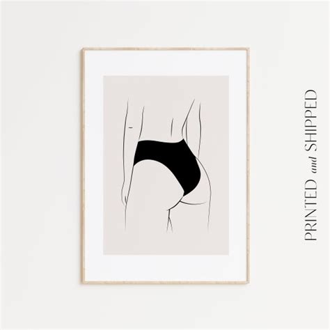 Female Butt Line Drawing Nude Woman Poster Lingerie Line - Etsy Canada