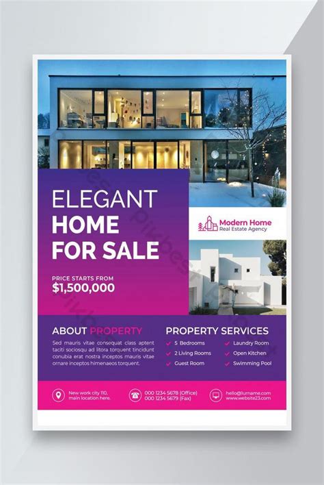 Elegant Home Real Estate Flyer Templates | PSD Free Download - Pikbest