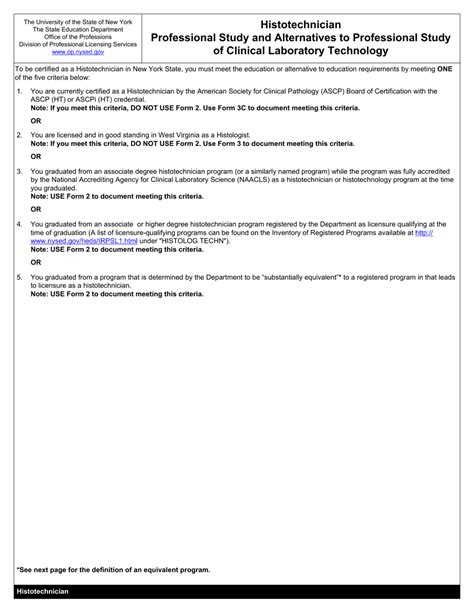 Histotechnician Form 2 - Fill Out, Sign Online and Download Fillable PDF, New York | Templateroller