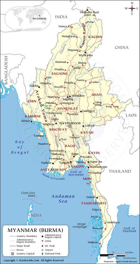 Myanmar Map, Burma Map