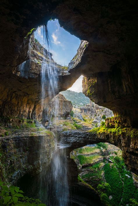 The Cave Of Three Bridges In Lebanon Turns Into A Waterfall When The ...