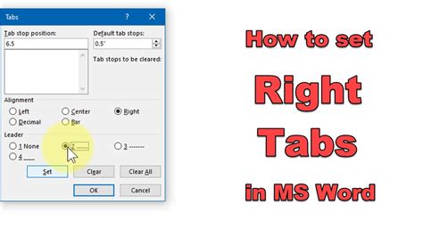 Youtube setting tabs in word - leisurecoke