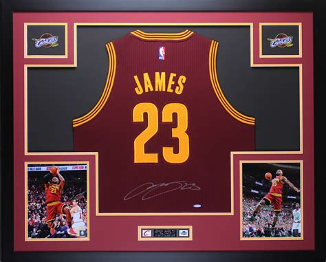 LeBron James Signed Cavaliers 35x43 Custom Framed Jersey (UDA COA ...