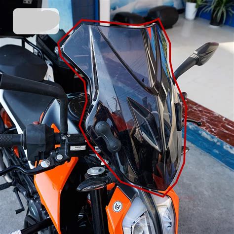 Motorbike For KTM Duke 390 2017 2018 Duke390 Windscreen Windshield Shield Screen With Bracket ...