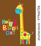 Giraffe Happy Birthday Greeting Free Stock Photo - Public Domain Pictures