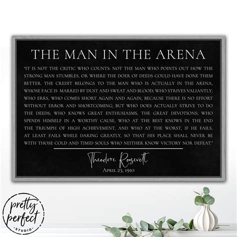 The Man in the Arena Sign the Man in the Arena Framed - Etsy