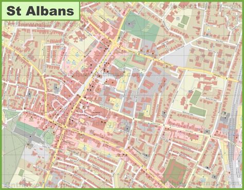 St Albans city centre map - Ontheworldmap.com