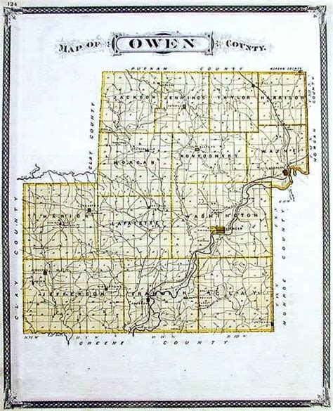 Map of Owen County, Indiana - Art Source International