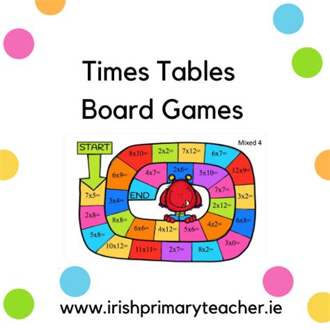 Times Tables Board Games - Irish Primary Teacher