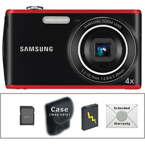 Samsung PL90 Digital Camera with Deluxe Accessory Kit (Red) B&H