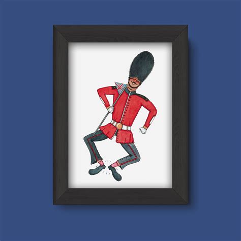 Funny Soldier Print, British Royal Guard Art, London Buckingham Palace Tourist Gift, Watercolour ...