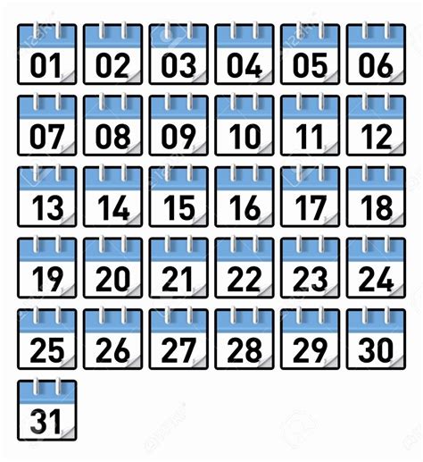 Free Printable Calendar Numbers 1-31 | Calendar Printables Free Templates