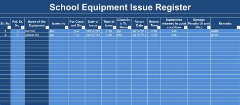 EXCEL of School Assets Inventory and Issuance Register.xlsx | WPS Free ...