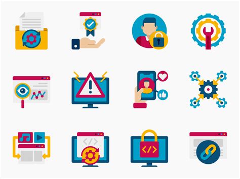 90 Web Development Icon Set - Flat Icons