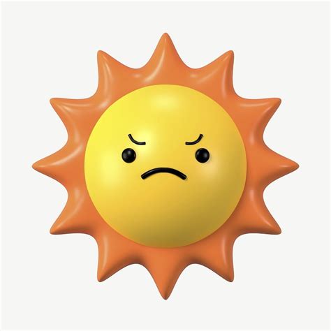 3D angry sun, emoticon illustration | Premium PSD - rawpixel