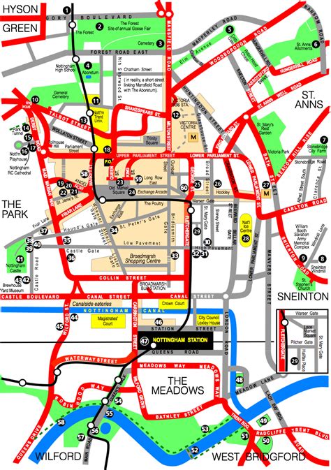 Nottingham Tram Routes Map