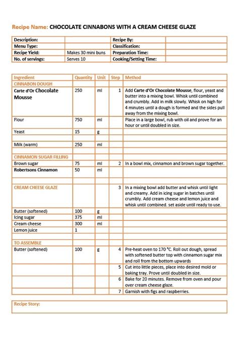 Cacfp Standardized Recipe Form | Bryont Blog