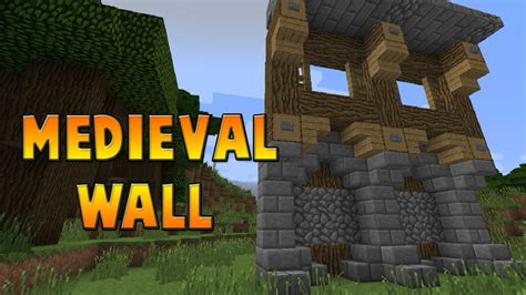 Minecraft : Medieval Wall Design Tutorial 6 - YouTube