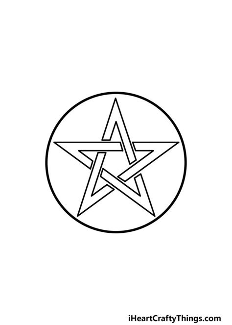 Pentagram Drawing - How To Draw A Pentagram Step By Step