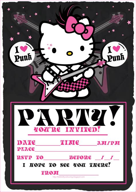 HELLO KITTY COLORING: HELLO KITTY PARTY INVITATIONS